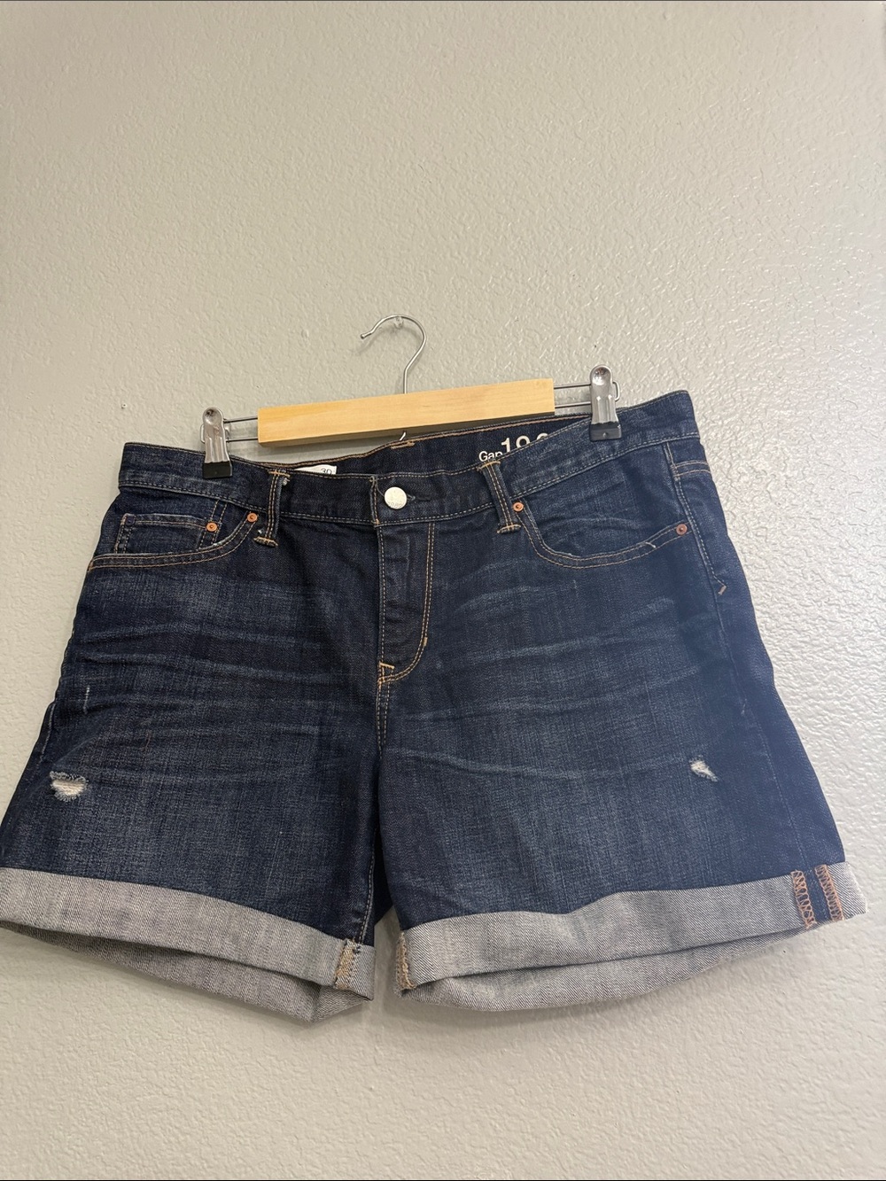 GAP Dark Blue Rolled Cuff Denim Shorts